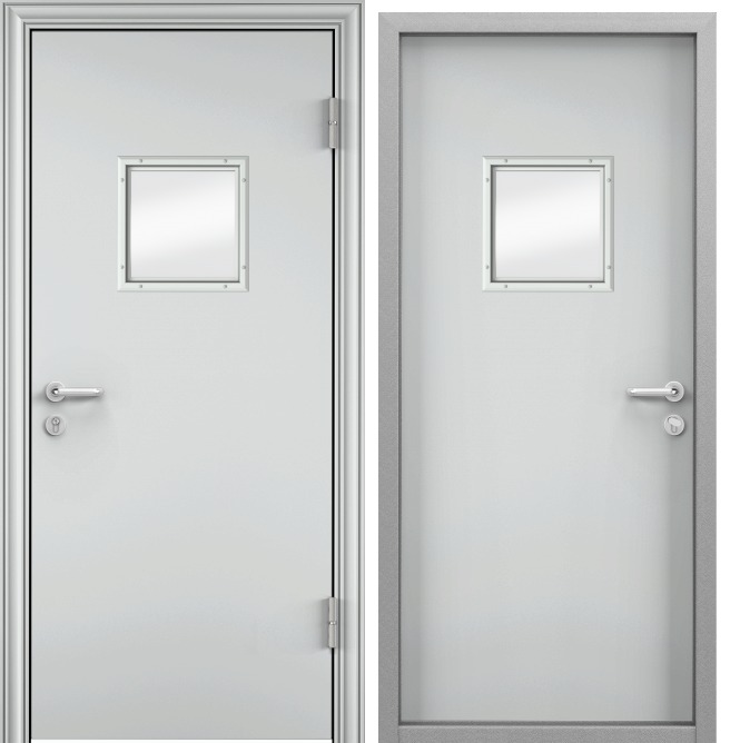Дверь противопожарная EI 60 RAL 7035 серый / RAL 7035 серый — RAL 7035 серый — RAL 7035 серый